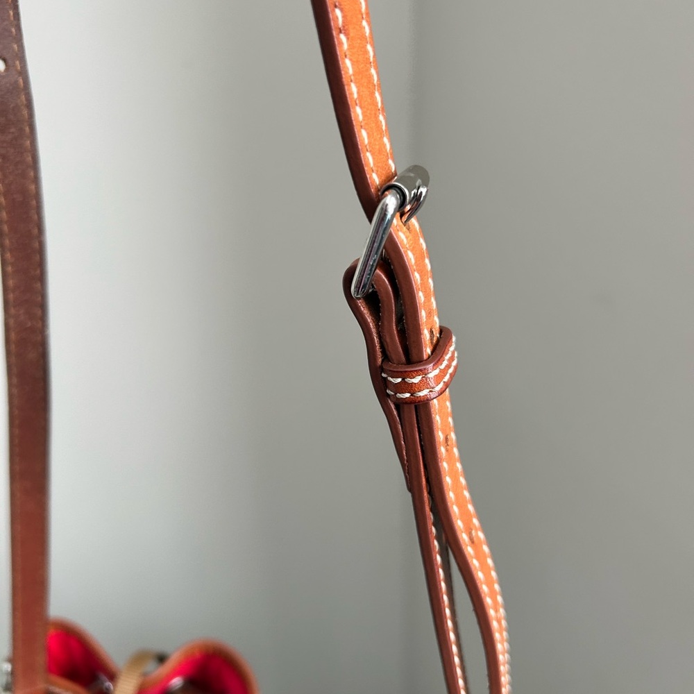 Dooney & Bourke Black Pebbled Leather Bucket Bag | British Tan Trim. EUC - Picture 5 of 5